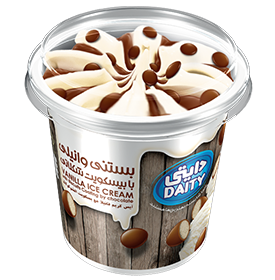 بستنی وانیلی با بیسکوییت شکلاتی